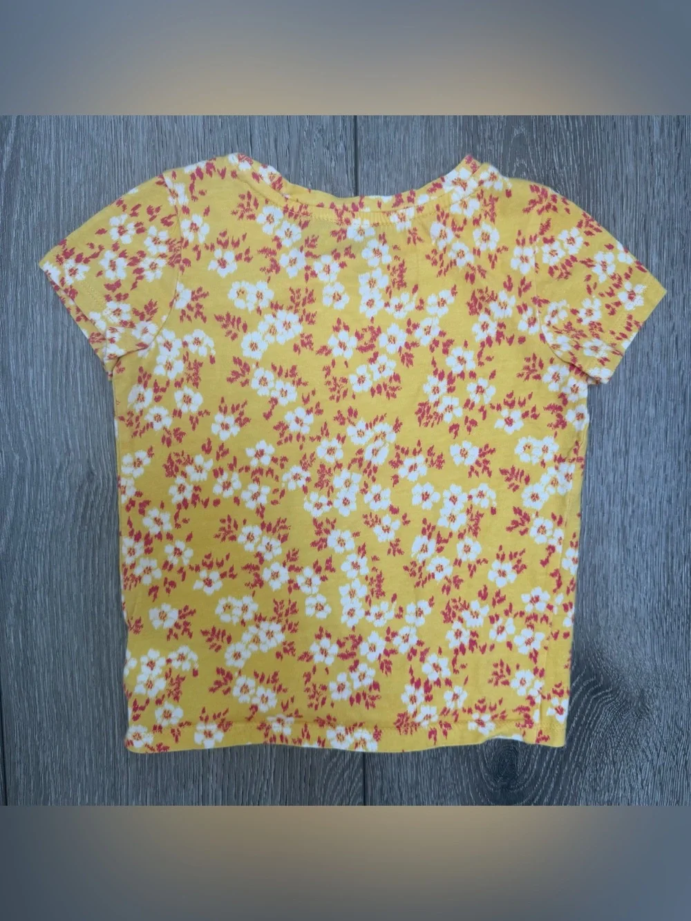 BABY GAP SHORT SLEEVE T SHIRT FLORAL YELLOW ORANGE 3T
